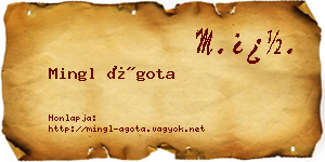 Mingl Ágota névjegykártya